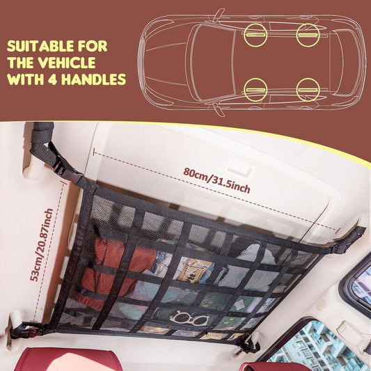 Upgrade Car Ceiling Cargo Net Pocket