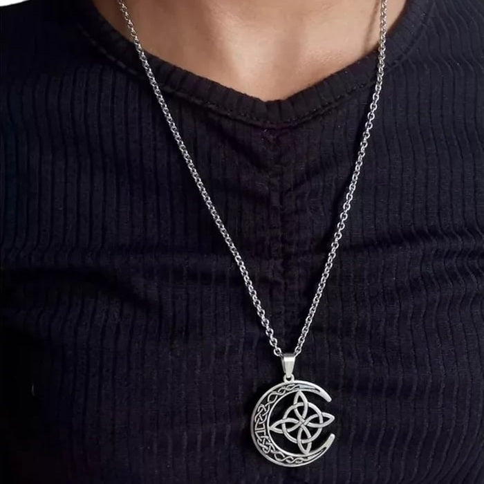 Last Day 49% OFF š„Celtic Knot Crescent Steel Pendant Necklace