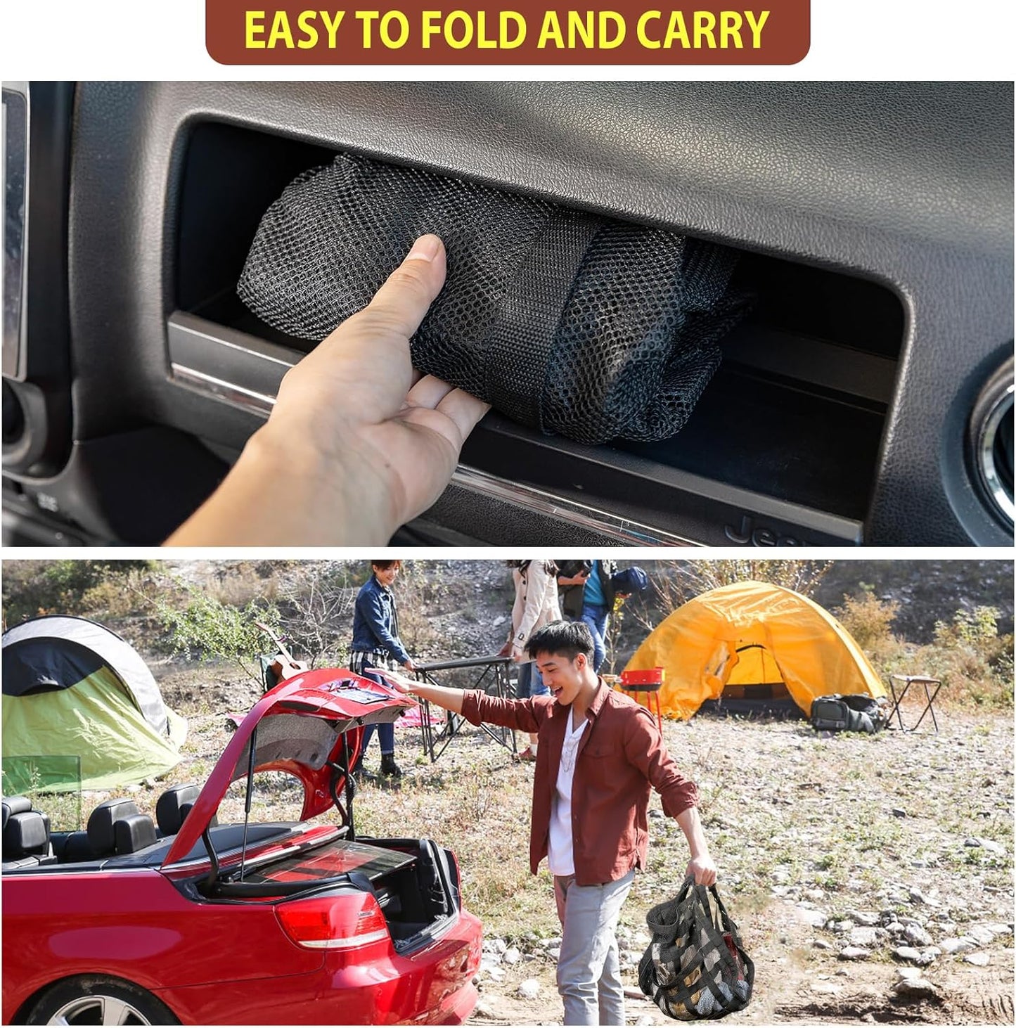 Upgrade Car Ceiling Cargo Net Pocket