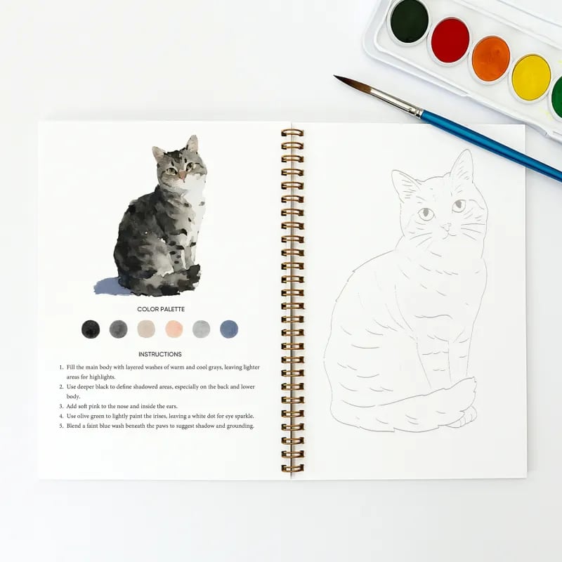 🖼️Beginner-Friendly💕 Watercolor Workbook
