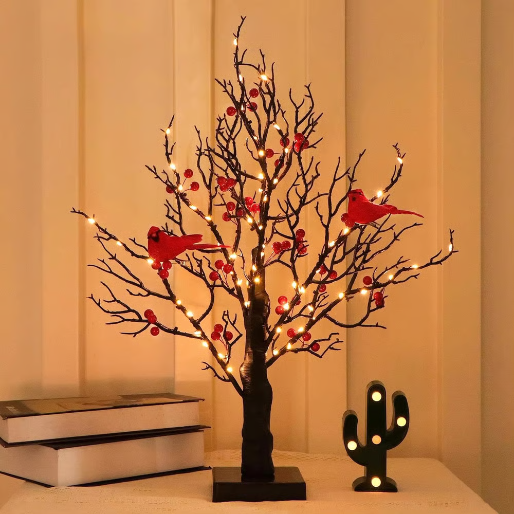 🔥Christmas New Arrival🎄Christmas Lighted Mini LED Tree With Red Berries