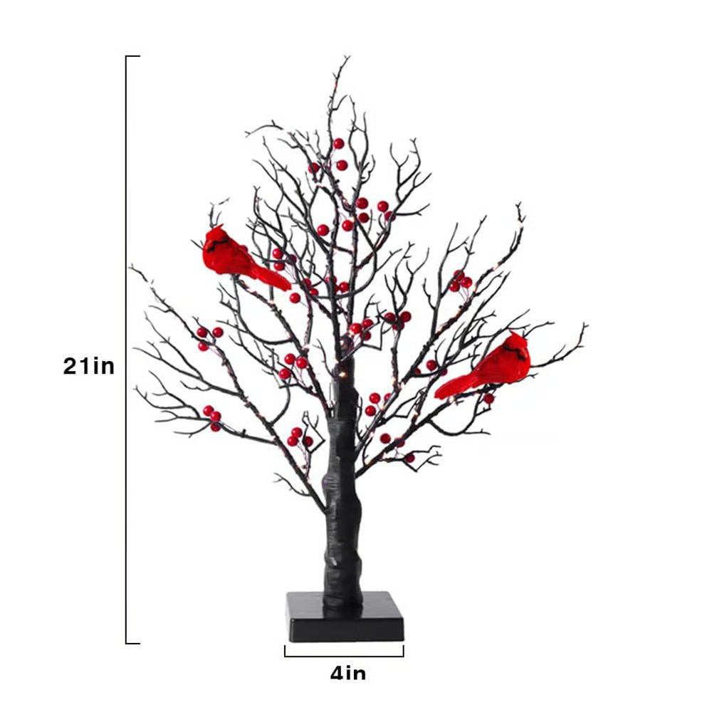 🔥Christmas New Arrival🎄Christmas Lighted Mini LED Tree With Red Berries