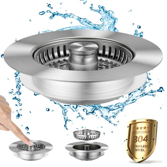 Upgraded 3 in 1 Kitchen Sink Drain Strainer