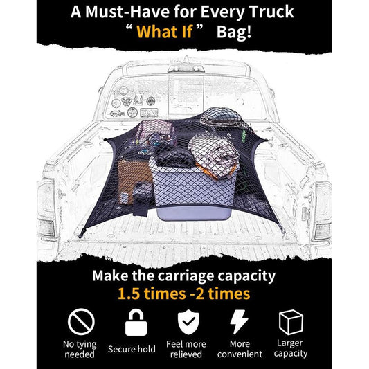 🛻✨Highly Elastic Cargo Net——Simple Truck Bed Cargo Mesh Organizer