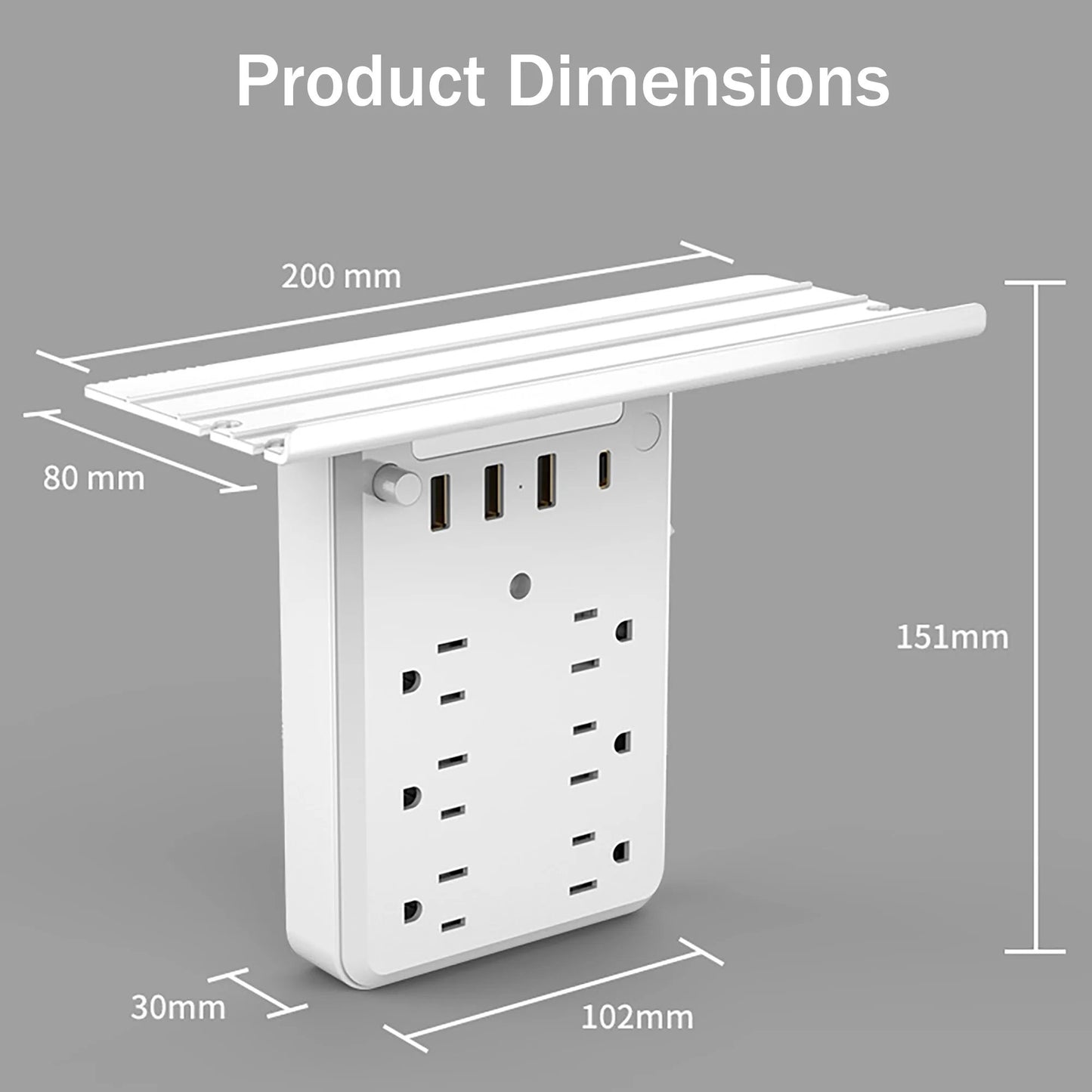 Wall Outlet Extender with Shelf Night