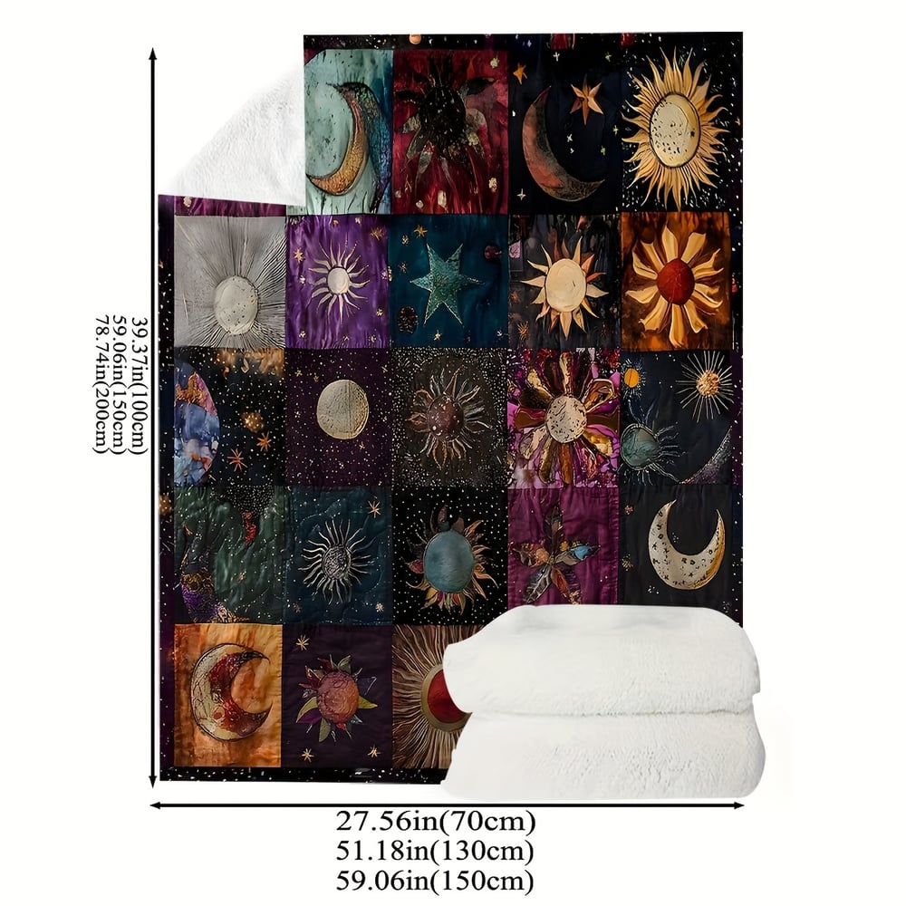 Last Day 49% OFF 🔥Bohemian Sun and Moon Flannel Blanket