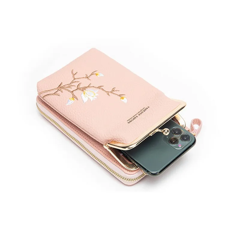 Women Sling Cross-Body Wallet with Mobile Cell Phone Holder