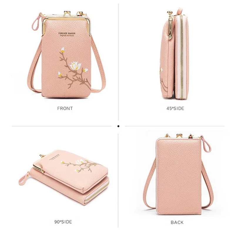 Women Sling Cross-Body Wallet with Mobile Cell Phone Holder