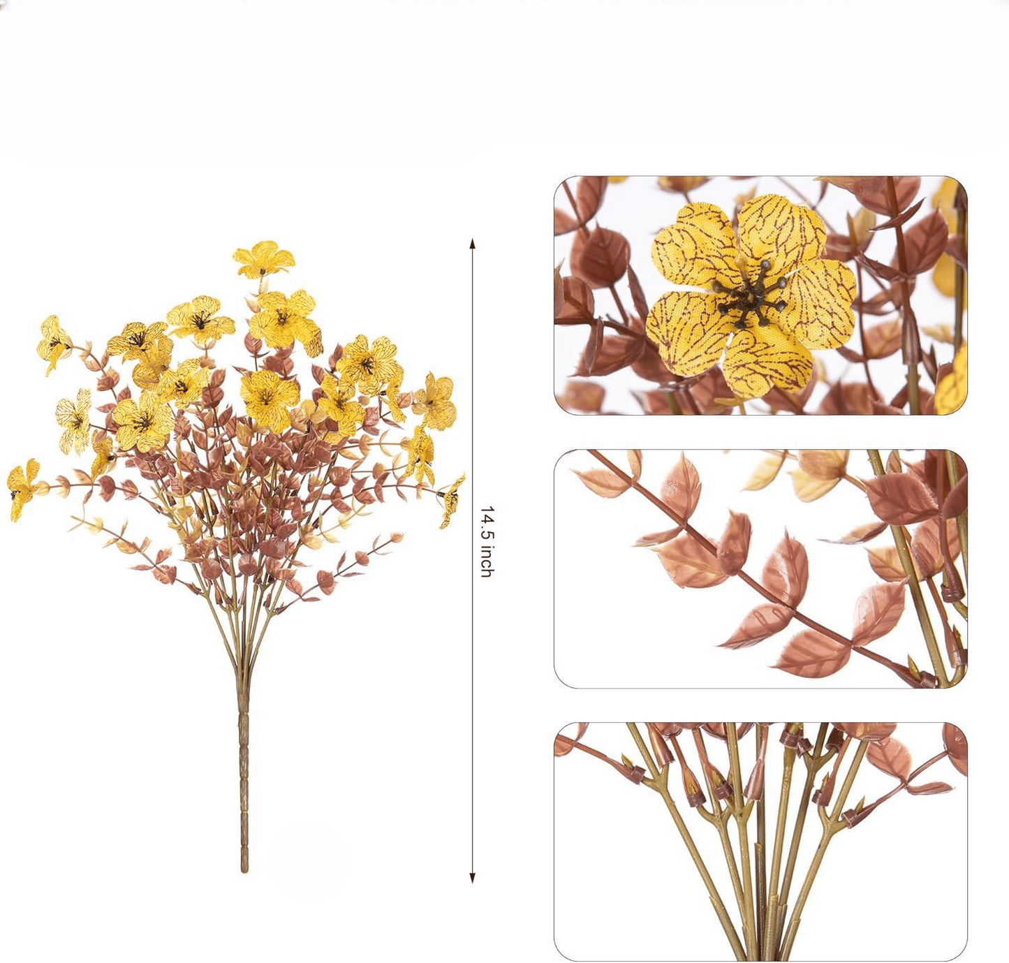 Artificial Outdoor Sunset Mums Flowers - UV resistant, Waterproof, Windproof