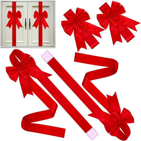 🎄Christmas Special 49% OFF—Red Christmas Cabinet Ribbons Bows🎀