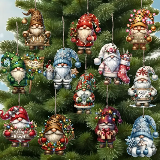 2025 Christmas New Arrivals 🔥Wooden Dwarf Christmas Tree Ornaments Set