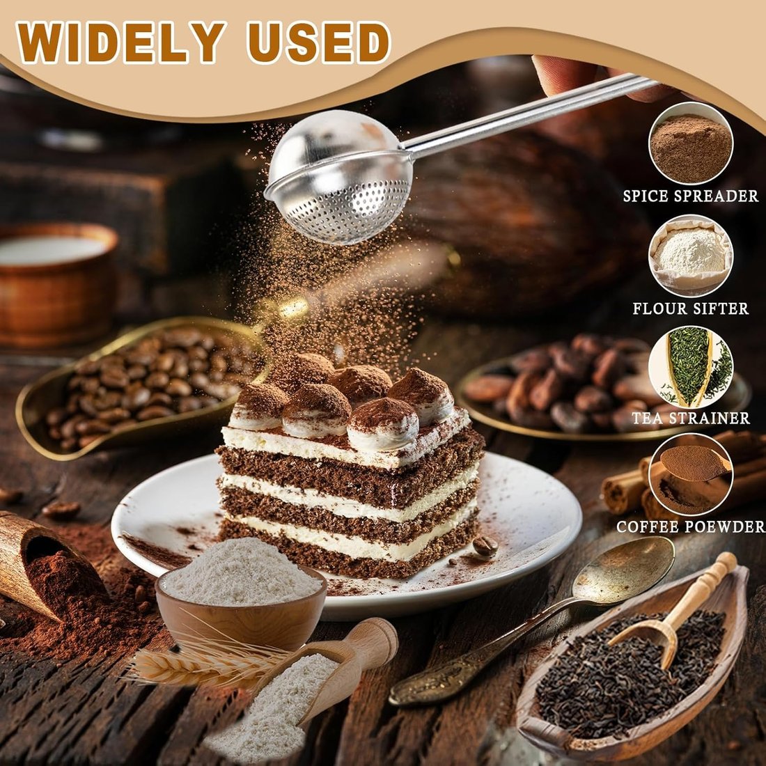 🔥Hot for the Holidays-Multifunctional Stainless Steel Powder Sifter