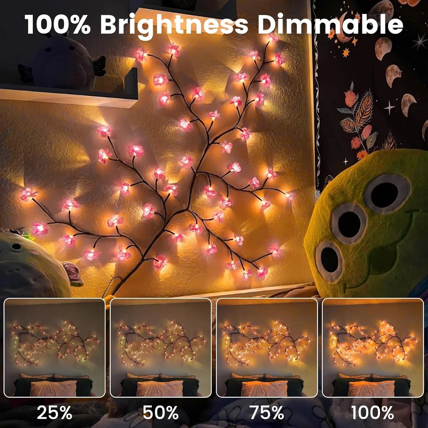 Last Day 49% OFF 🔥Cherry Blossom Tree Branch Lights for Wall(With Remote Control)