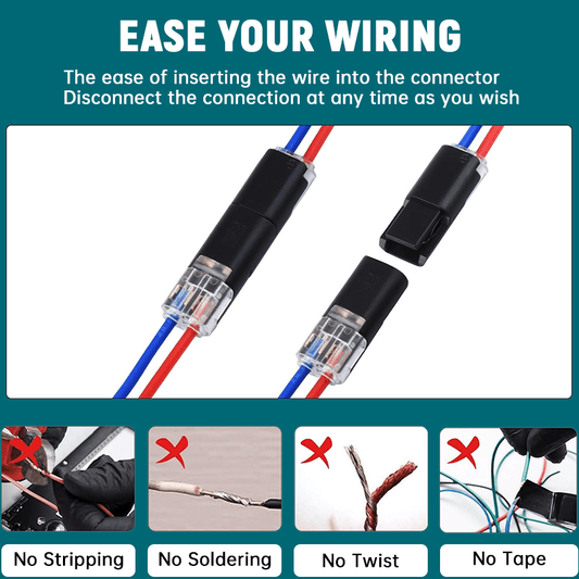 Last Day 49% OFF🔥Double-Wire Plug-in Connector Led Light Strip Connectors 2 Pin