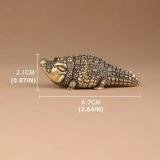 🔥Cute Fat Copper Alligator Statue