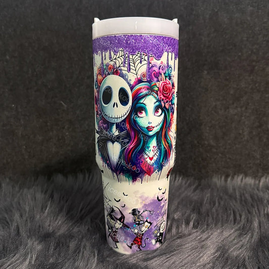 🔥Halloween Limited-Time Sale 49% OFF💀Sally x Jack Skellington 40oz Tumbler ✨
