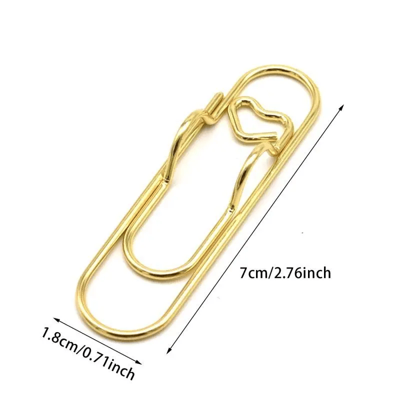 🔥6Pcs 3 Colors Heart Pen Clip-—Multifunctional Rose Gold Silver Carbon Steel Paperclip