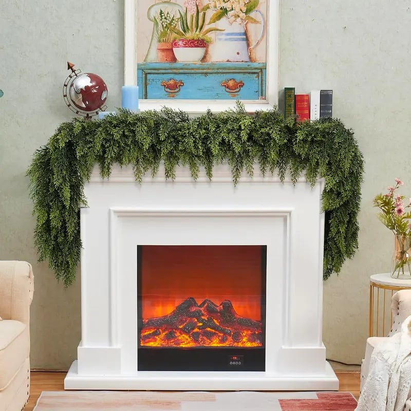 💖Last Day 49% OFF — Green Artificial Green Leaves Pine Tree Garland🌲