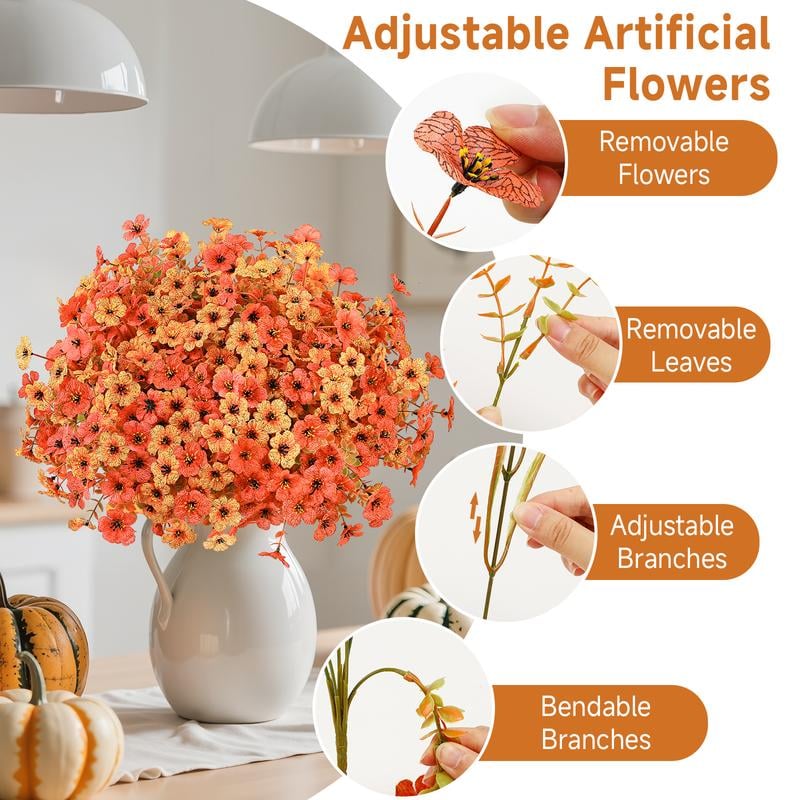 Artificial Outdoor Sunset Mums Flowers - UV resistant, Waterproof, Windproof