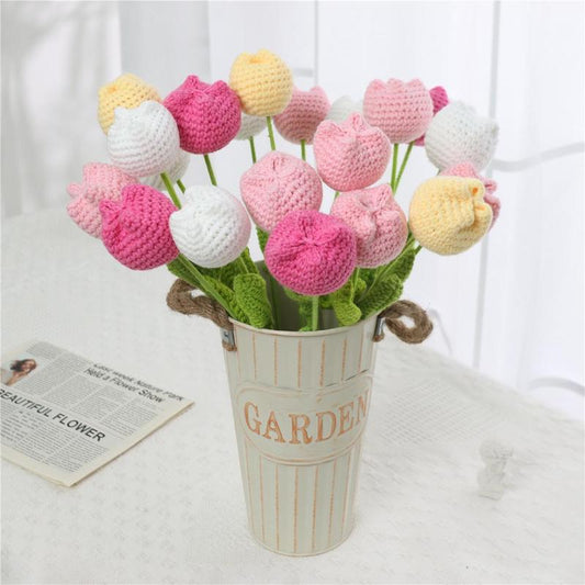 Last Day 49% OFF🌷🌷Hand-crocheted Tulip Bouquets—Symbolize Everlasting Love💖