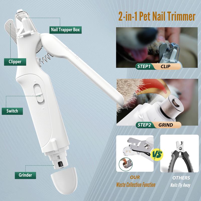 Silent Pet Nail Trimmer Set with Led Lights