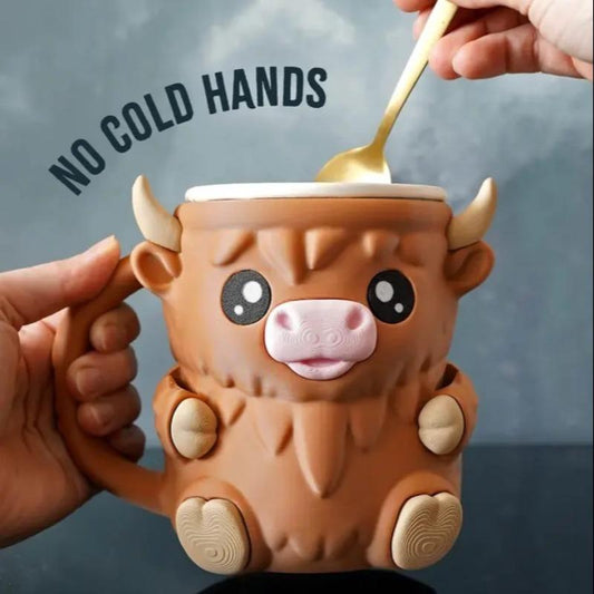 🔥Highland Cow Ice Cream Pint Holder Rack