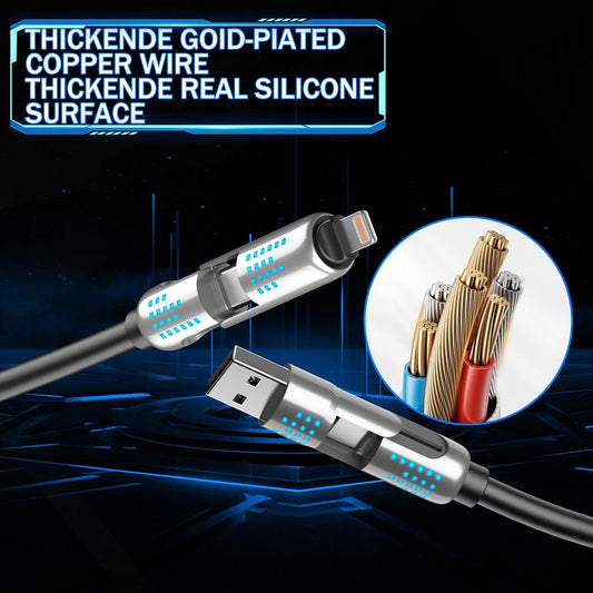 ⚡MAX 240W 4-in-1 Fast Charging Cable – One Cable for All Devices