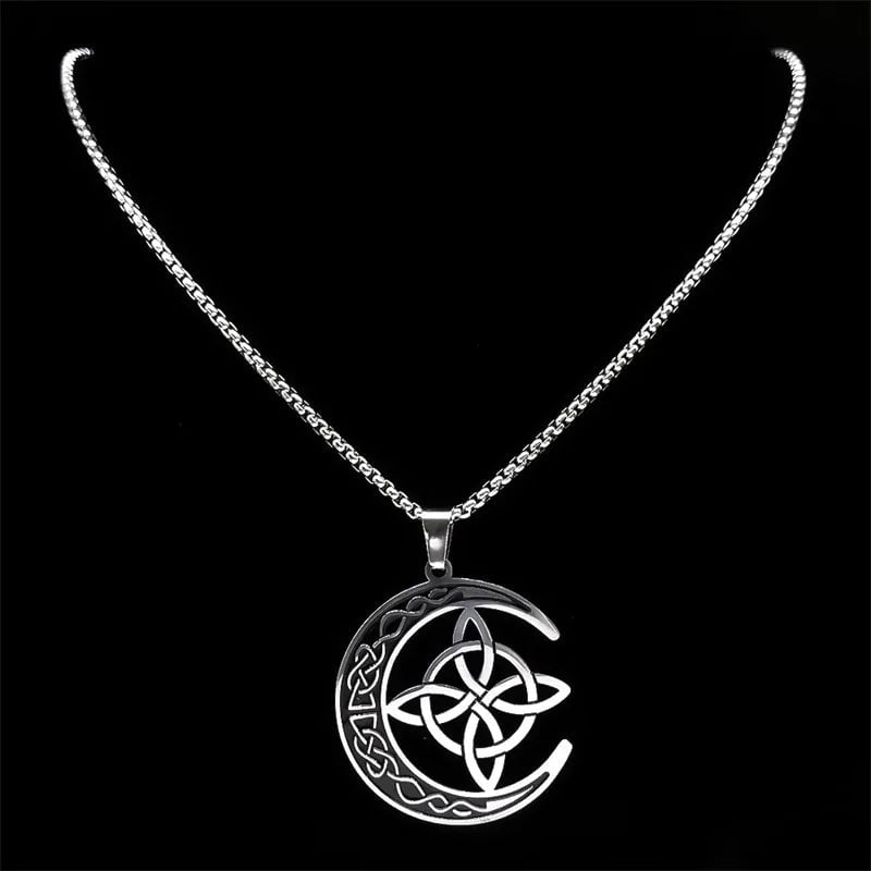 Last Day 49% OFF š„Celtic Knot Crescent Steel Pendant Necklace