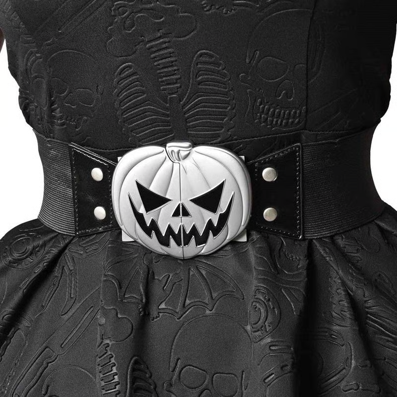 Halloween Special 49% OFF🔥Elastic Waist Belt Trick Or Treat Pumpkin Black👻
