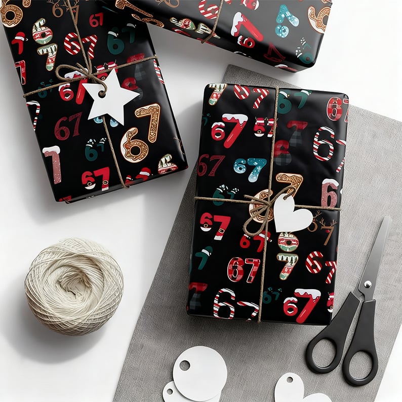 🔥LAST DAY 49% OFF🎁67 Meme Christmas Gift Wrap – Wrap Your Presents in Viral Holiday Fun 🎄Christmas Gift Wrap