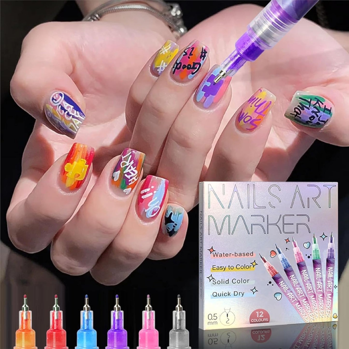 🔥Last Day 49% OFF 🎨DIY Nail Art Pens for Kids – Safe, Odorless & Mess-Free Fun! 💅(12 Colors)