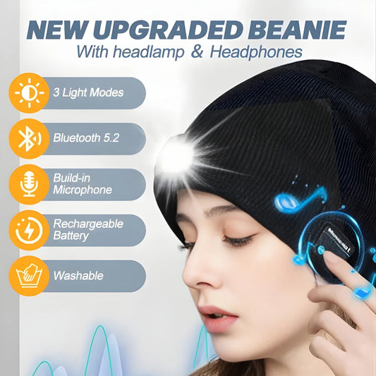 Last Day 49% OFF🔥Bluetooth Beanie with LED Headlight and Removable Speakers