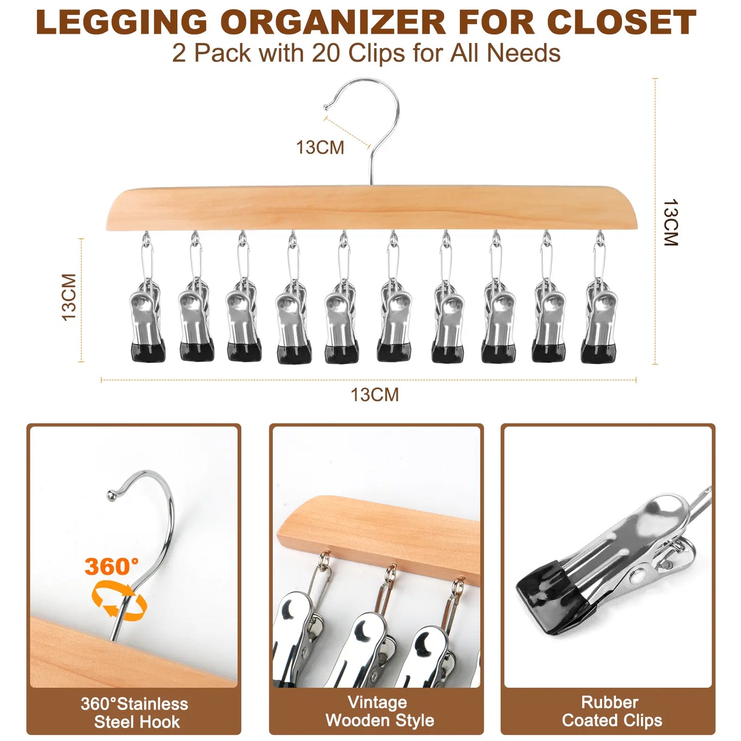 Last Day 49% OFF🔥Legging Hanger for Closet Organizer with 10 Clips