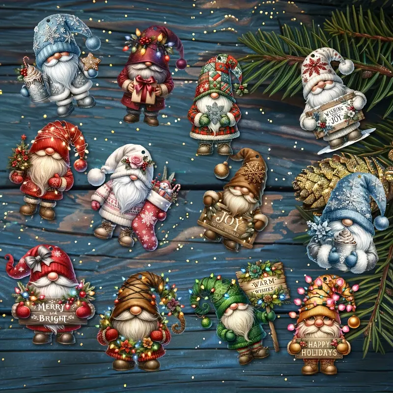 2025 Christmas New Arrivals š„Wooden Dwarf Christmas Tree Ornaments Set