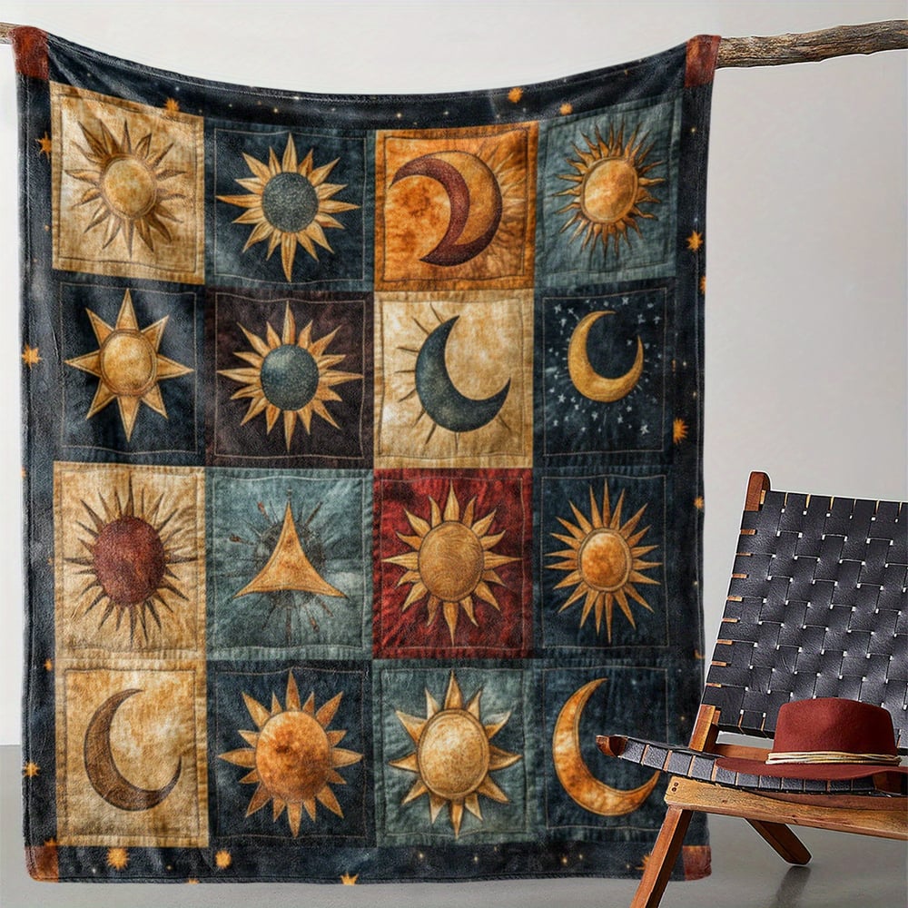 Last Day 49% OFF 🔥Bohemian Sun and Moon Flannel Blanket