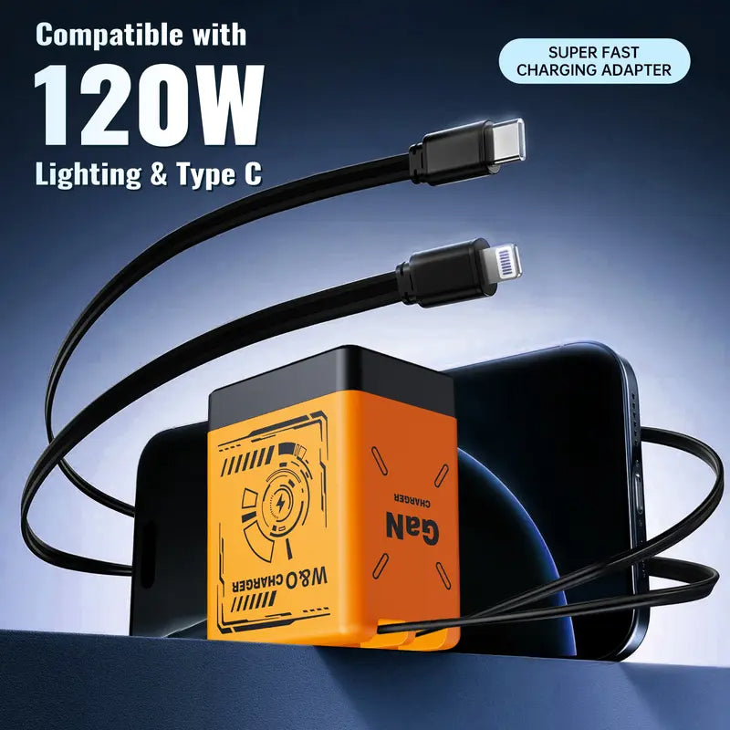 Last Day 49% OFF🔥2-in-1 GaN Compatible with 120W Fast Charger