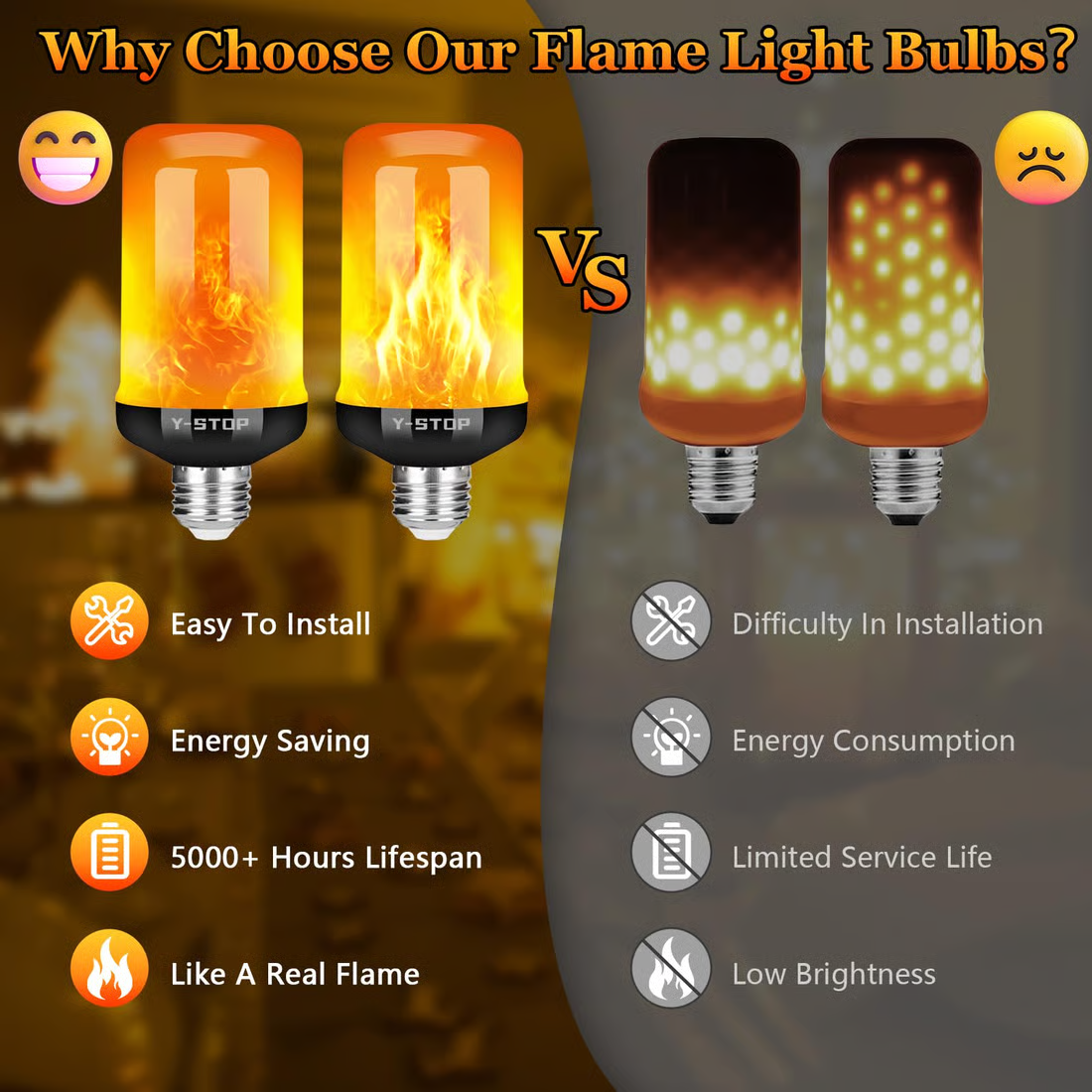 Last Day 49% OFF🔥Autumn ambiance decor LED Flame Bulb🎃