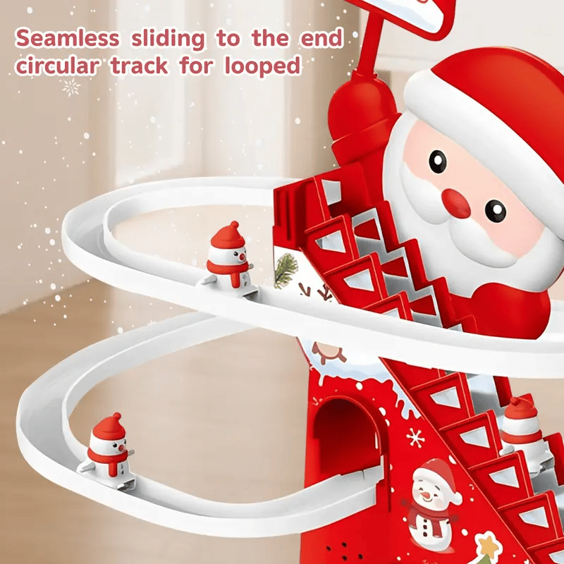 ๐
๐ท49% OFF SALE - Magical Musical Santa Race Track - Electric Climbing Stairs & Slide Toy