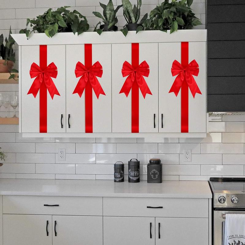 🎄Christmas Special 49% OFF—Red Christmas Cabinet Ribbons Bows🎀