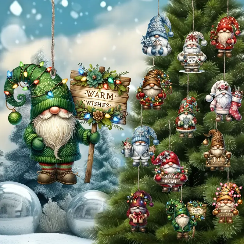 2025 Christmas New Arrivals š„Wooden Dwarf Christmas Tree Ornaments Set