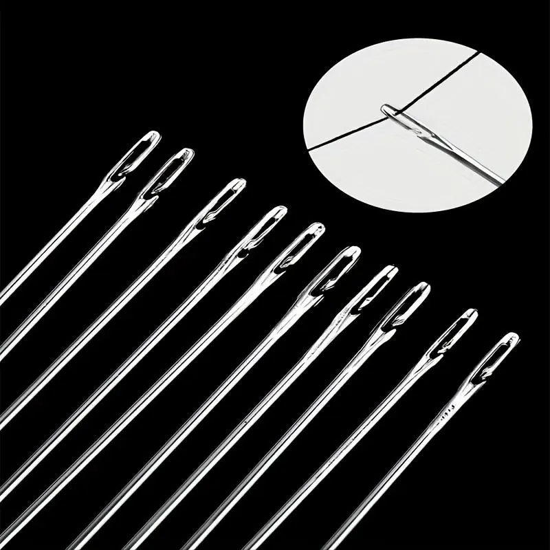 30 Hand Sewing Pointed Needles with Wooden Needle Case