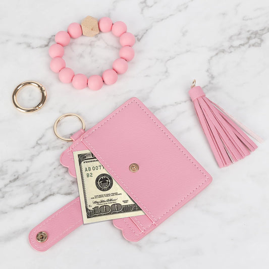 Last Day 49% OFF 🔥Fashion Beaded Decor Pu Leather Keychain