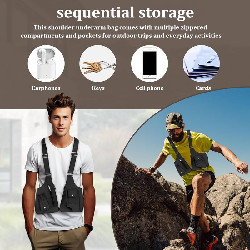 2025 New Adjustable Anti-Theft Underarm Vest Bag