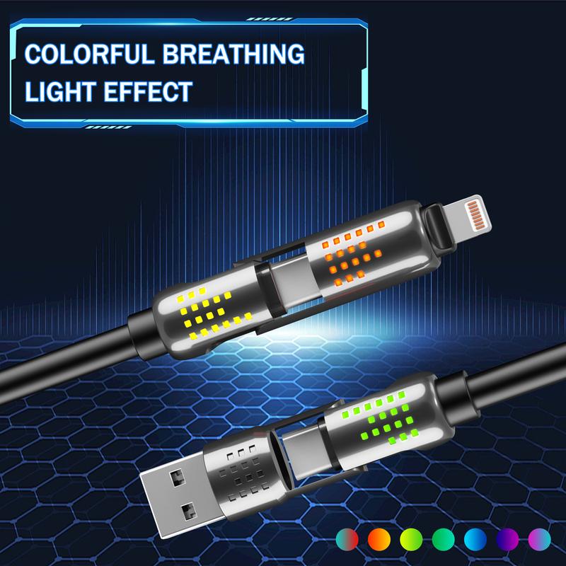 ⚡MAX 240W 4-in-1 Fast Charging Cable – One Cable for All Devices