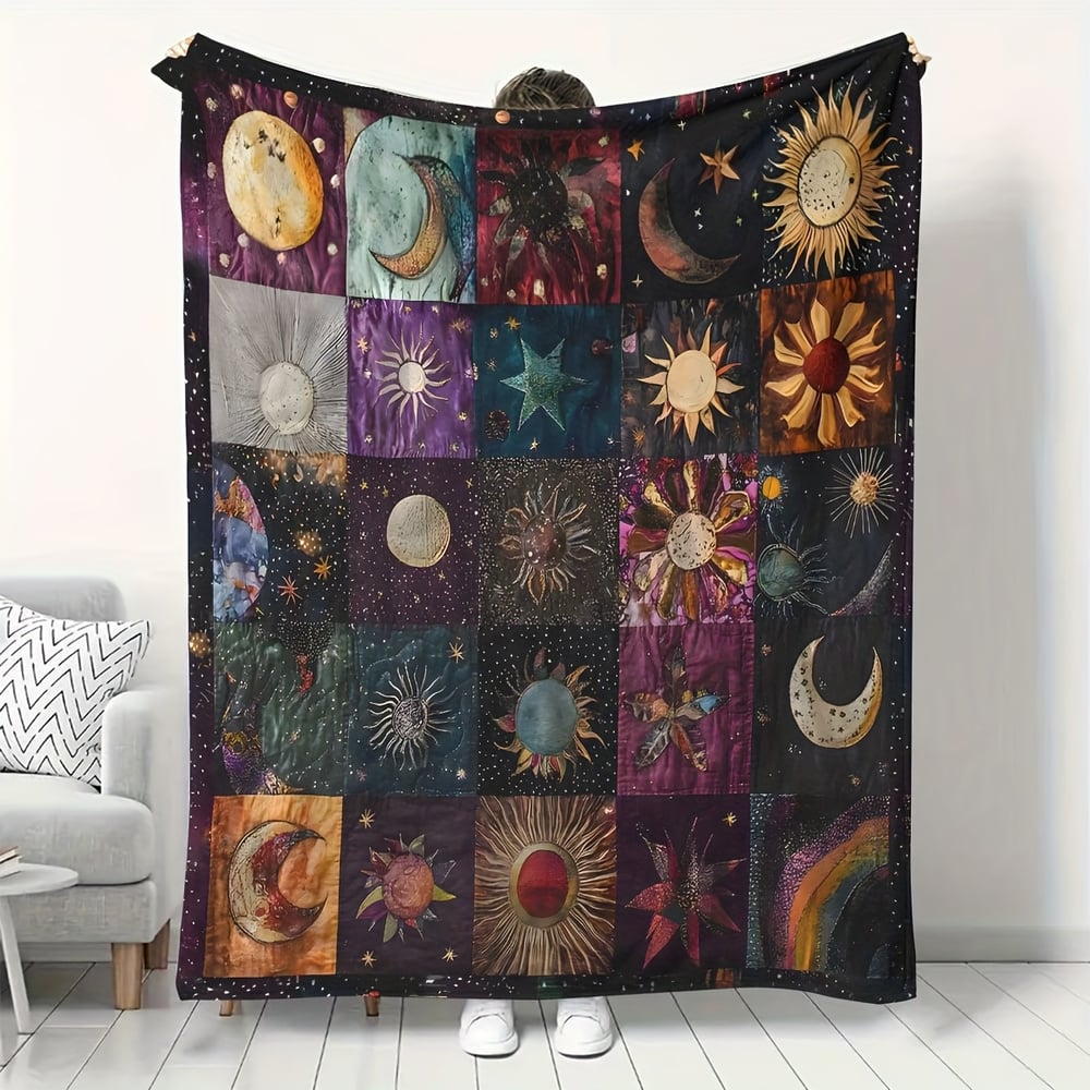 Last Day 49% OFF 🔥Bohemian Sun and Moon Flannel Blanket