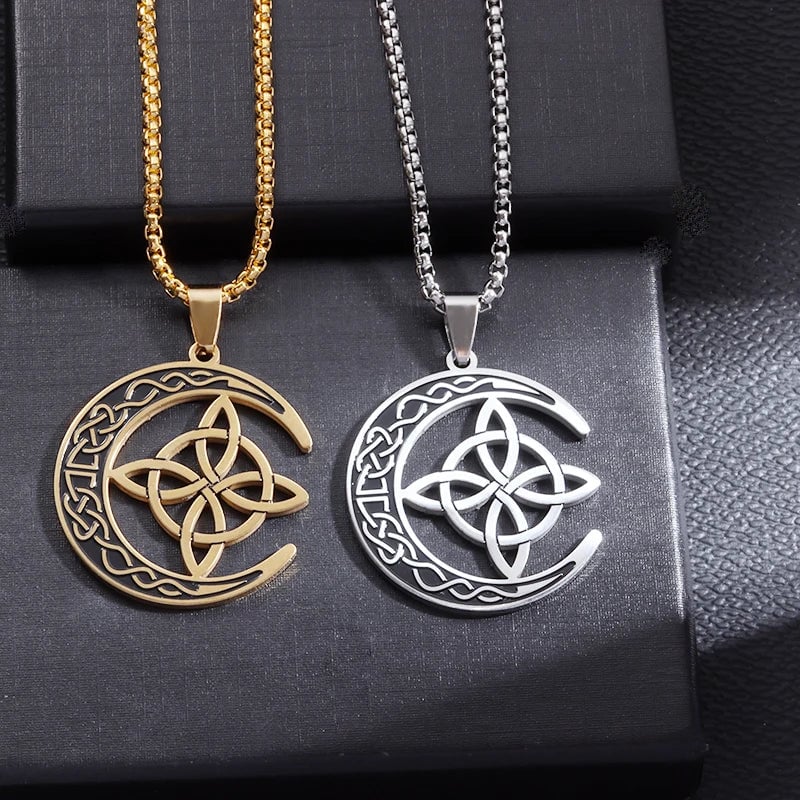 Last Day 49% OFF š„Celtic Knot Crescent Steel Pendant Necklace