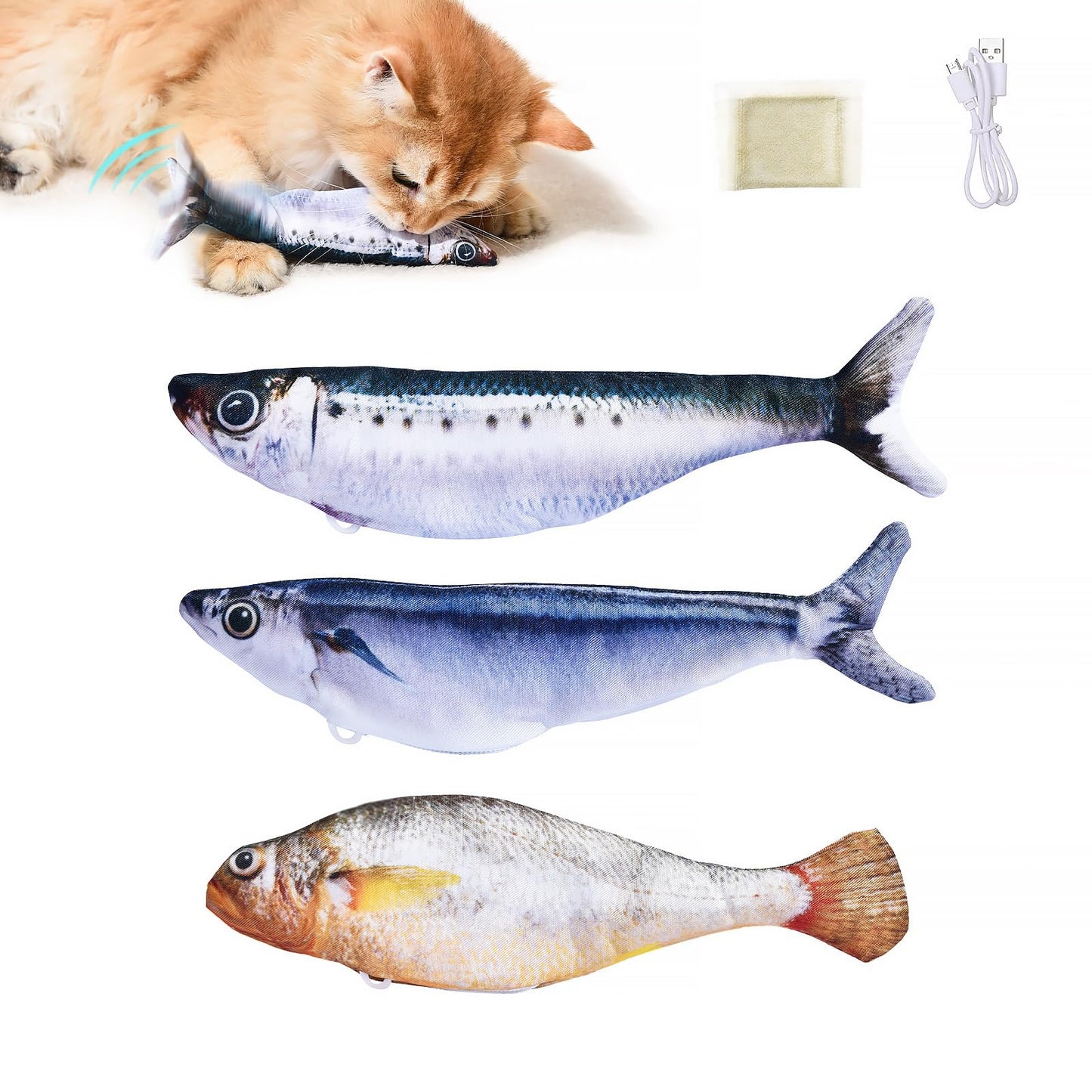 Last Day 49% OFF 🔥Interactive Flopping Fish Cat Toy – Perfect Gift for Cats🎁