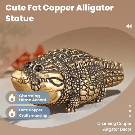 🔥Cute Fat Copper Alligator Statue