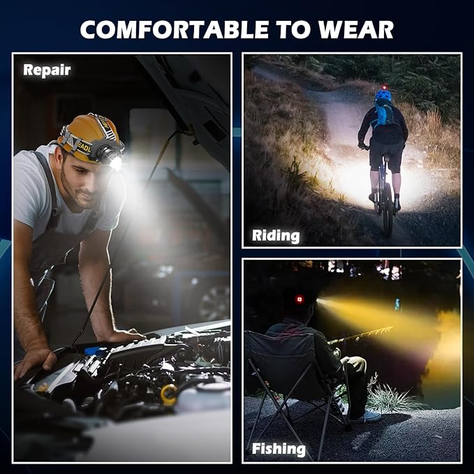 Last Day 49% OFF🔥🔥Super Bright Rechargeable LED Headlamp