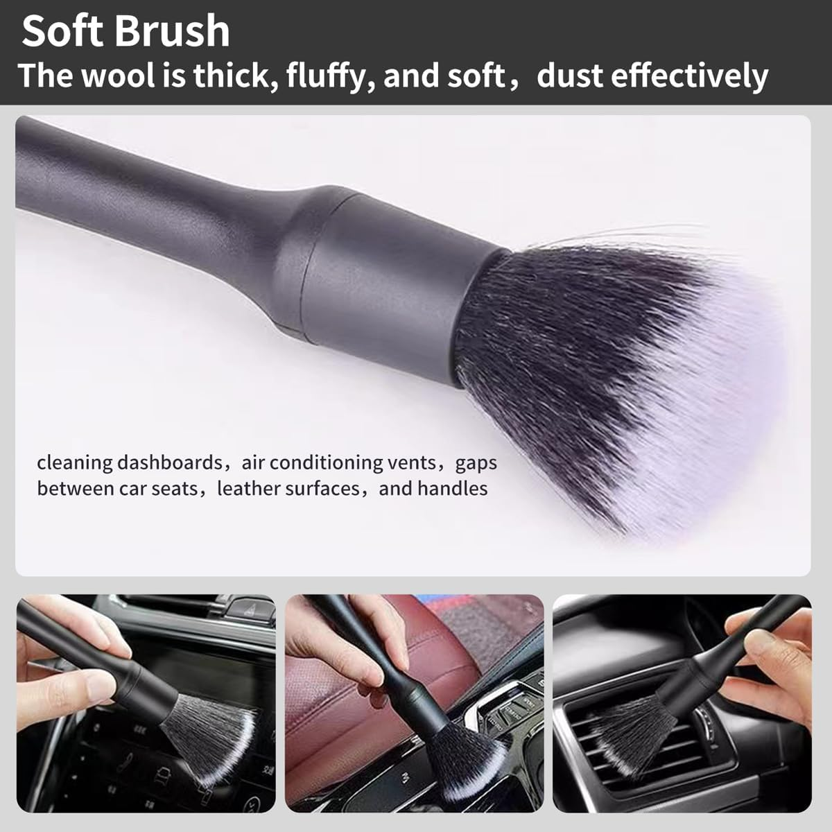 🚗Car Detailing Brush Set - 4-Piece Kit for Interior & Exterior Cleaning